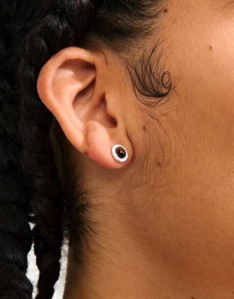 Pendientes chapados en plata Between de Pilgrim - view 1
