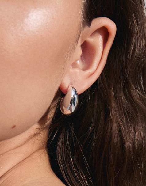 Pendientes chapados en plata Intent de Pilgrim - view 1