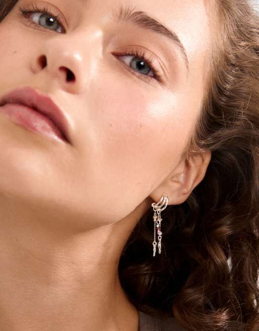 Pendientes chapados en plata Morin de Pilgrim, 4 de 4