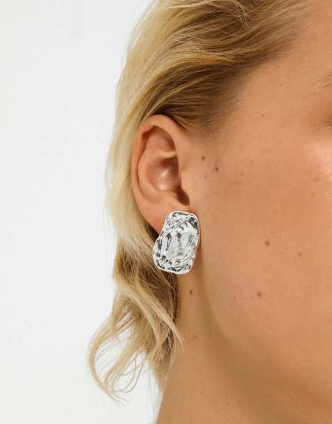 Pendientes chapados en plata Shift de Pilgrim - view 1