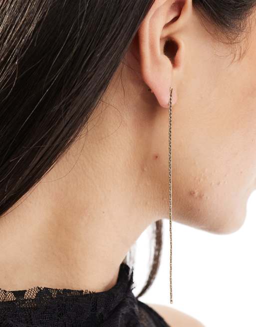Pendientes con diseño colgante de cadena chapado en oro de 14 quilates de ASOS DESIGN, 4 de 4