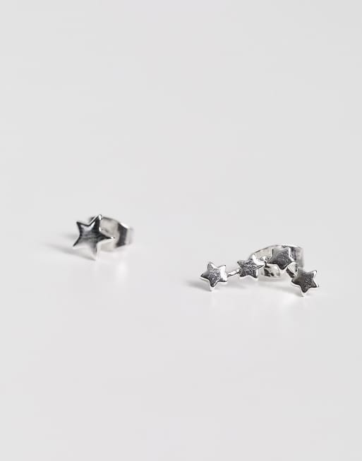Pendientes con diseño de constelación de estrellas de plata de ley de Pieces, 4 de 4