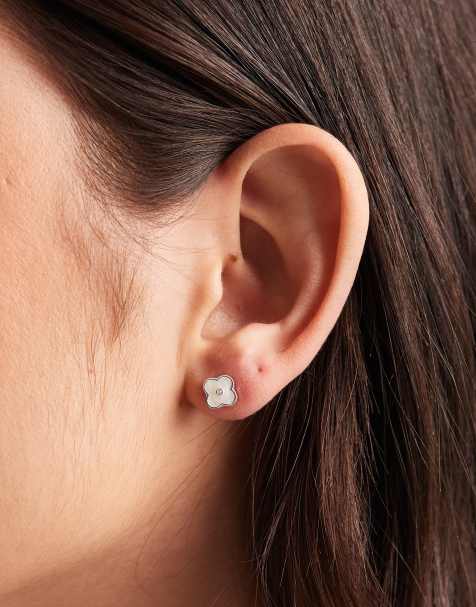 Pendientes con diseño de trébol de plata de ley 925 de Accessorize - view 1