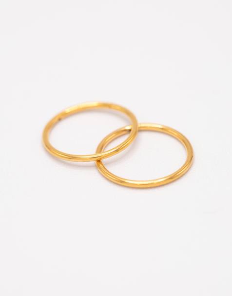 Pendientes de 12 mm dorados cómodos de titanio chapados en oro de Lovisa - view 1