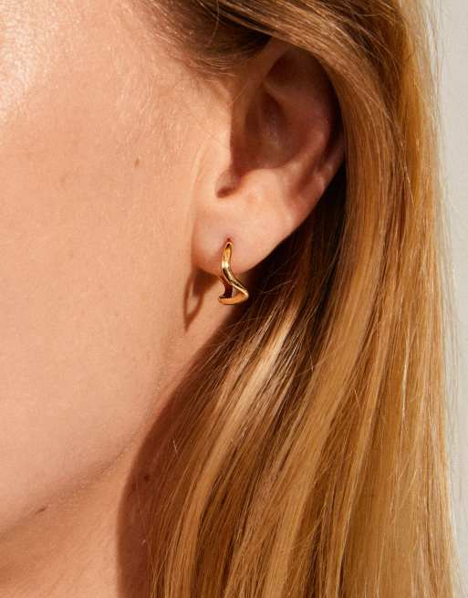 Pendientes de aro chapados en oro Alberte de Pilgrim