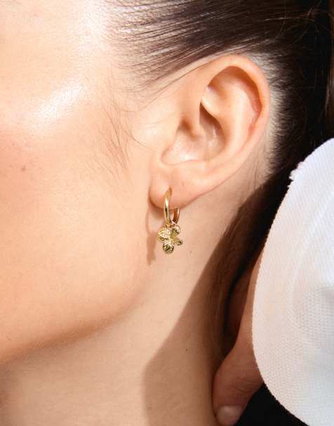 Pendientes de aro chapados en oro Charmaine de Pilgrim - view 1