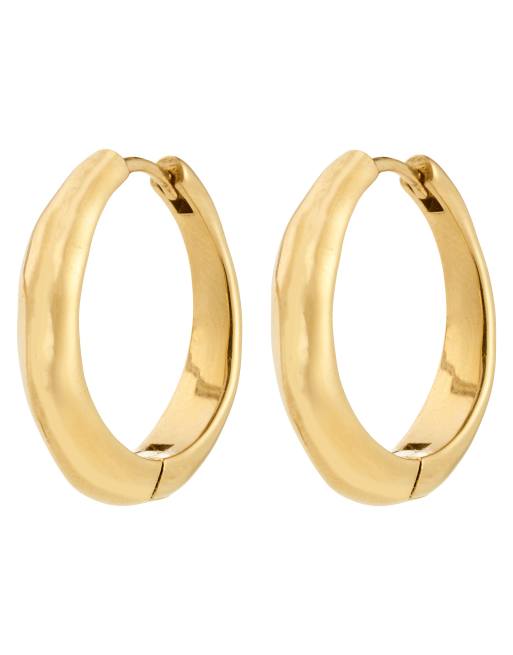 Pendientes de aro chapados en oro Harrison de Pilgrim