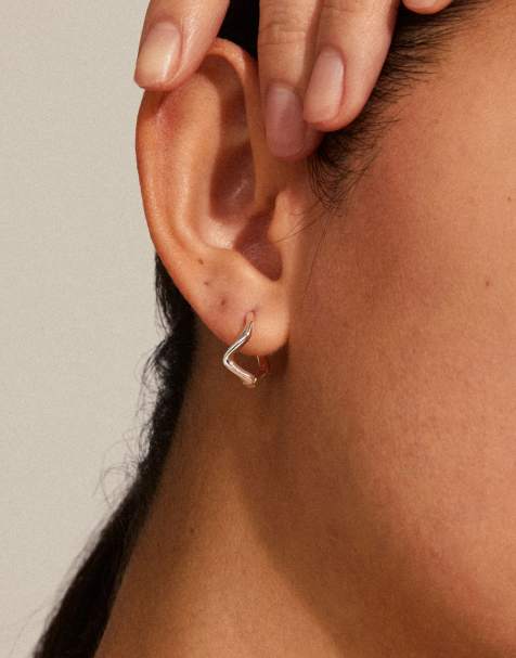 Pendientes de aro chapados en plata Alberte de Pilgrim - view 1