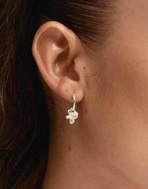 Pendientes de aro chapados en plata Charmaine de Pilgrim