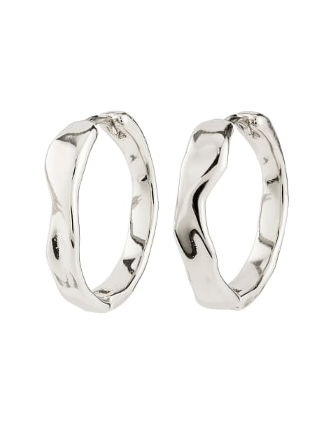 Pendientes de aro chapados en plata Ember de Pilgrim - view 1