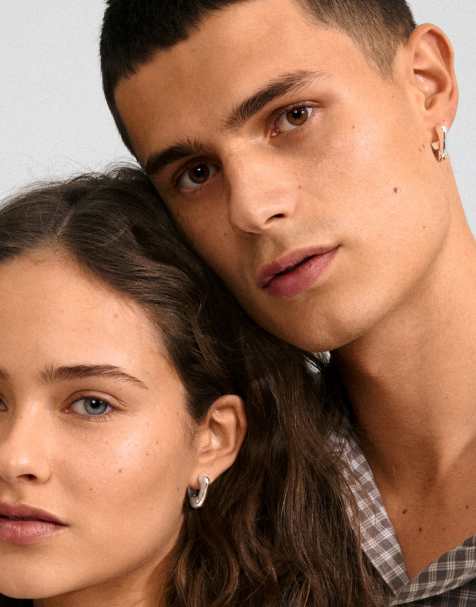 Pendientes de aro chapados en plata Free de Pilgrim - view 1