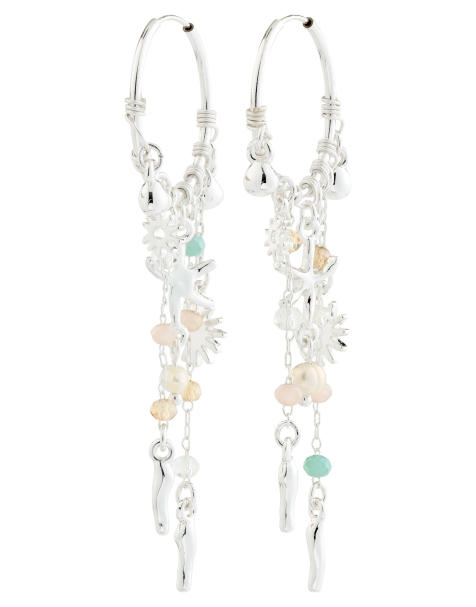 Pendientes de aro chapados en plata Prism de Pilgrim - view 1