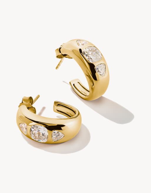 Pendientes de aro color oro amarillo y blanco de Thomas Sabo, 2 de 4