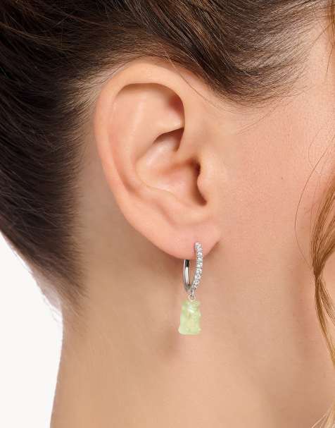 Pendientes de aro con charm de oso de plata de ley de Thomas Sabo - view 1
