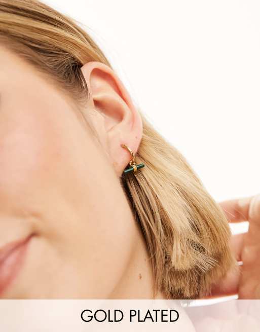 Pendientes de aro con detalle de barra en forma de 