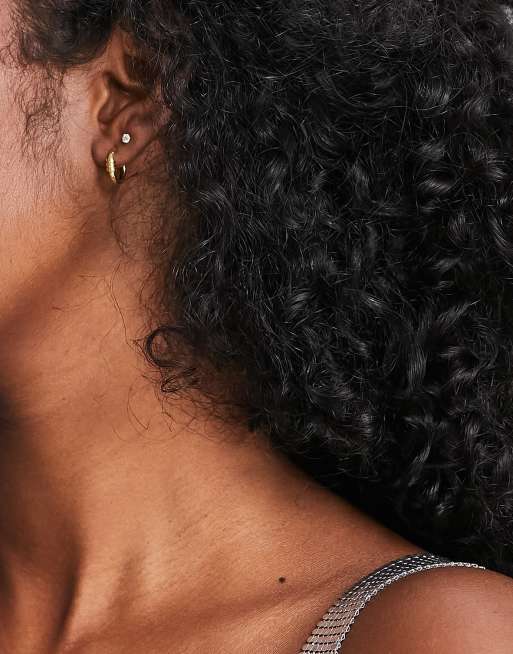 Pendientes de aro con nudo plata de ley chapada en oro de ASOS DESIGN | ASOS