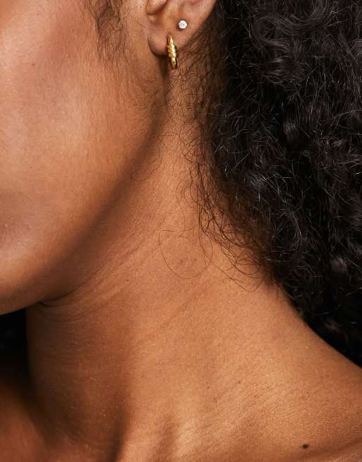 Pendientes de aro con nudo plata de ley chapada en oro de ASOS DESIGN | ASOS