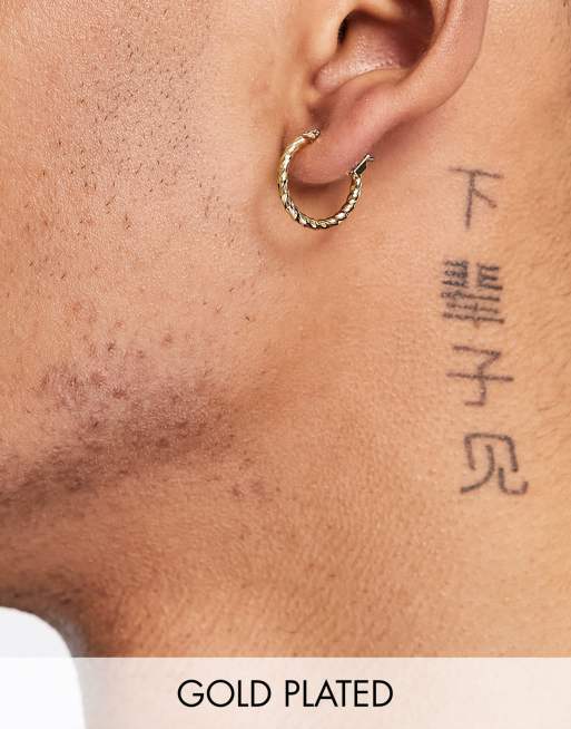 Pendientes de aro con diseño retorcido chapados en oro de 14 quilates de ASOS DESIGN