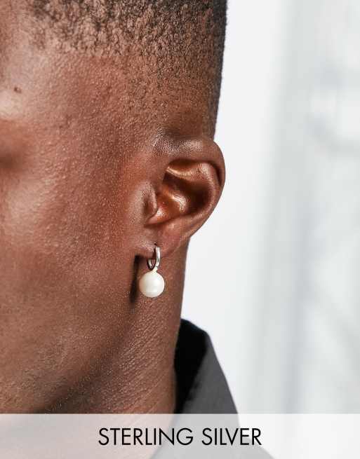 Pendientes de aro con perlas de plata de ley de Lost Souls