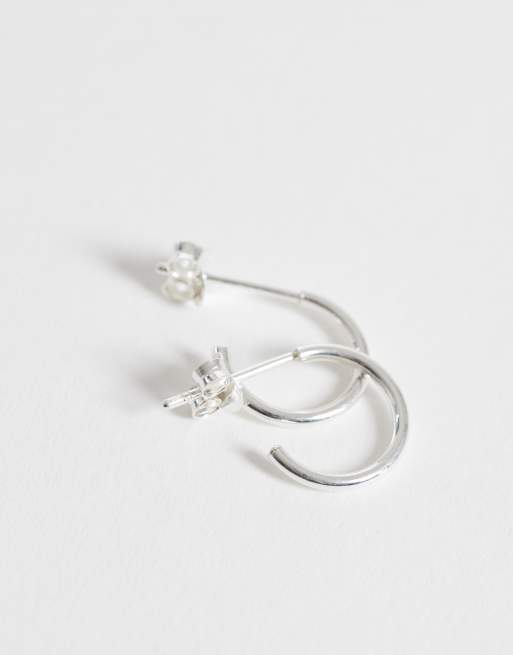 Pendientes de aro de 12 mm con diseño abierto de plata de ley de Kingsley Ryan, 3 de 4