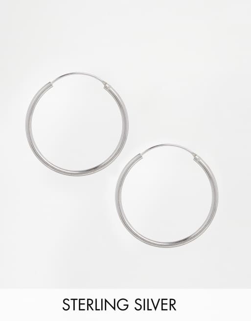 Pendientes de aro de 30 mm en plata de ley de ASOS