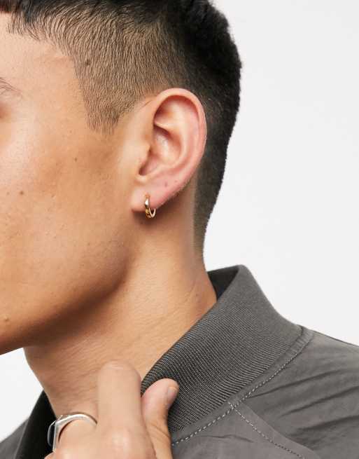 Pendientes de aro de 9 mm chapados en oro de 14 quilates de ASOS DESIGN, 4 de 4