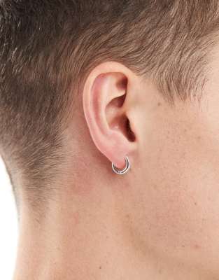 Pendientes de aro de 9 mm chapados en plata auténtica de ASOS DESIGN - view 1