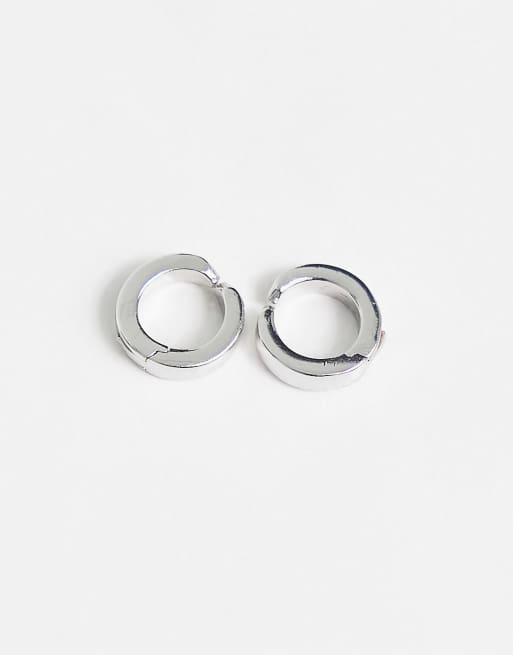 Pendientes de aro de clip en tono plateado para llevar sin agujeros de ASOS DESIGN, 3 de 4