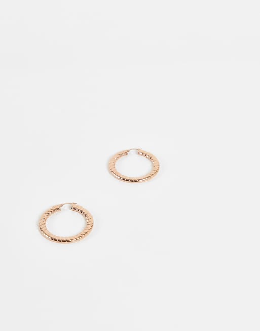 Pendientes de aro dorado rosa de Nali