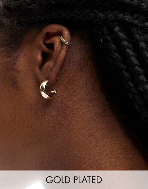 Pendientes de aro dorados chapados en oro de 18 quilates Everyday de PIECES - view 1