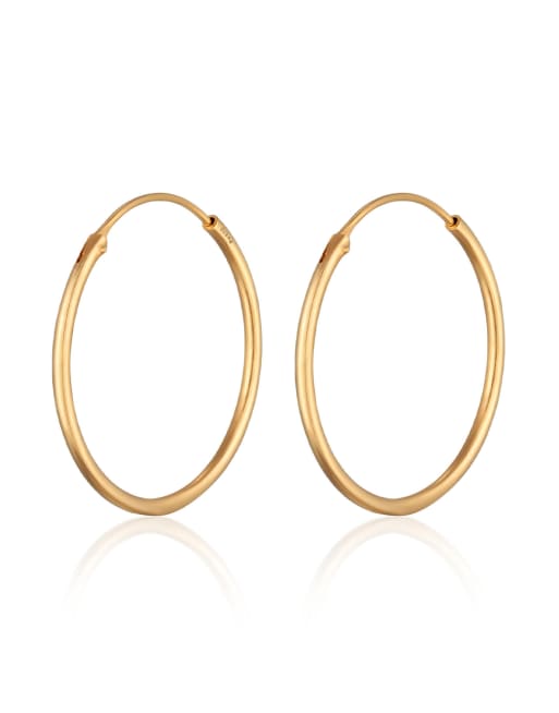 Pendientes de aro dorados clásicos de estilo criollo con diseño de filigrana de plata de ley 925 para mujer de Elli