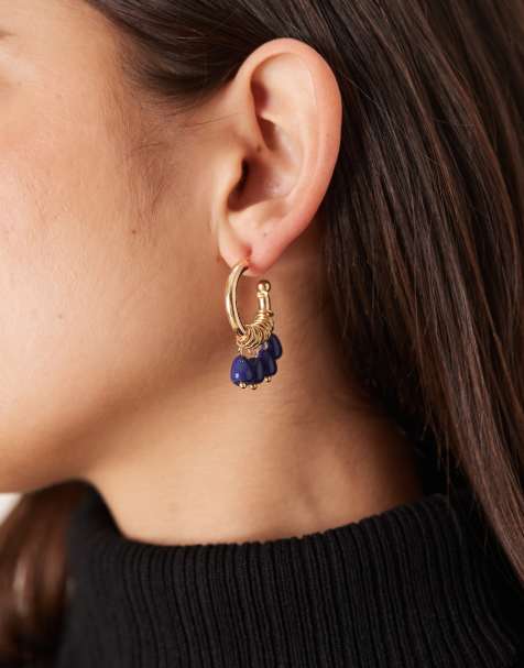 Pendientes de aro dorados con detalle de cuentas Sienna de Accessorize - view 1