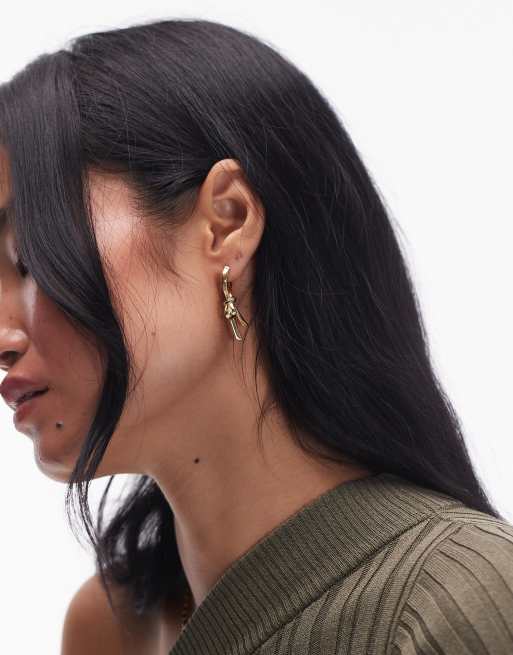 Pendientes de aro dorados con diseño de lazo de & Other Stories