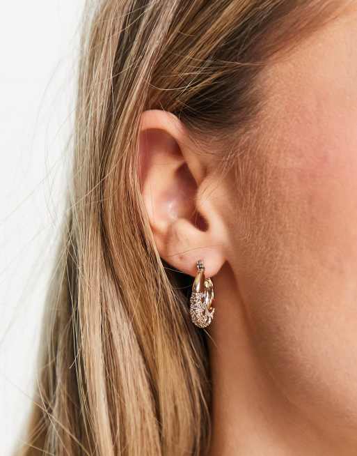 Pendientes de aro dorados con diseño grueso y texturizado de Liars & Lovers