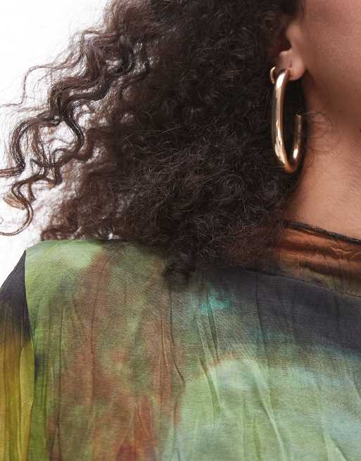 Pendientes de aro dorados extragrandes Ellis de Topshop, 3 de 4