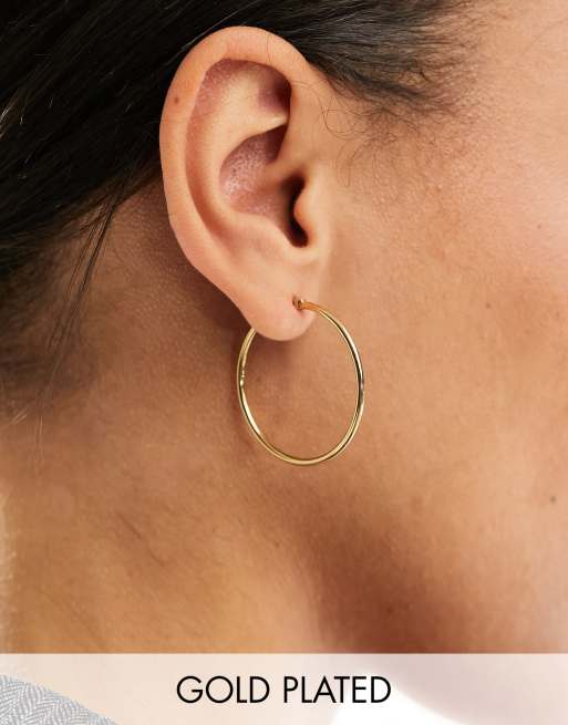 Pendientes de aro finos de 30 mm chapados en oro de ALDO