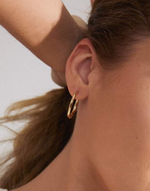Pendientes de aro grandes chapados en oro Charm de Pilgrim