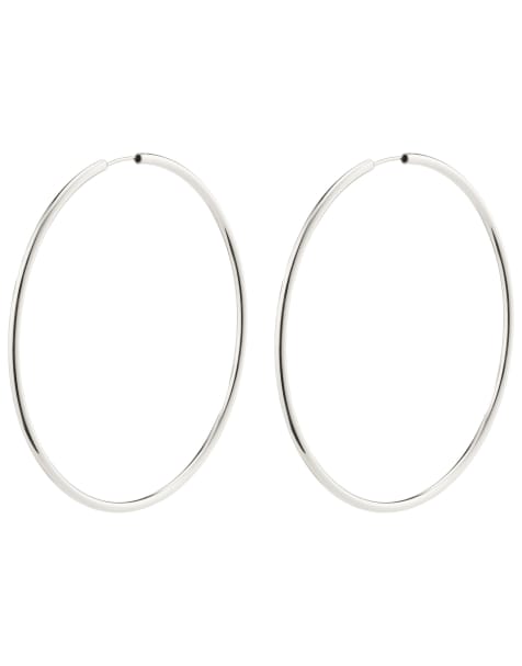 Pendientes de aro grandes chapados en plata April de Pilgrim - view 1