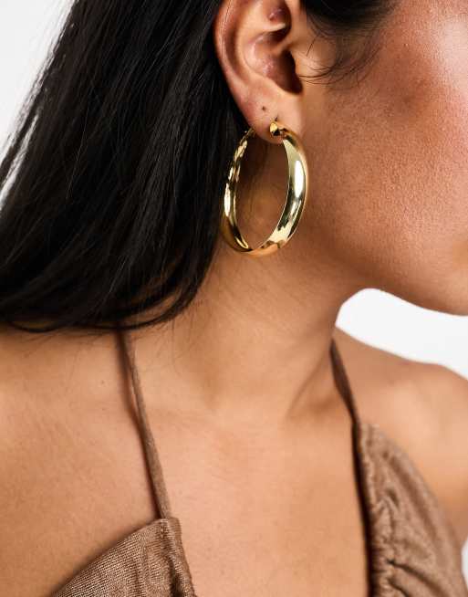 Pendientes de aro grandes dorados de DesignB London