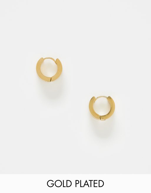 Pendientes de aro pequeños básicos chapados en oro de 18 quilates de Lost Souls