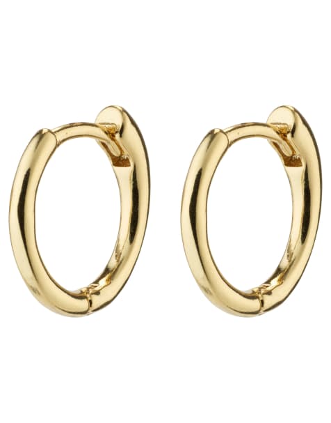 Pendientes de aro pequeños chapados en oro Eanna de Pilgrim - view 1