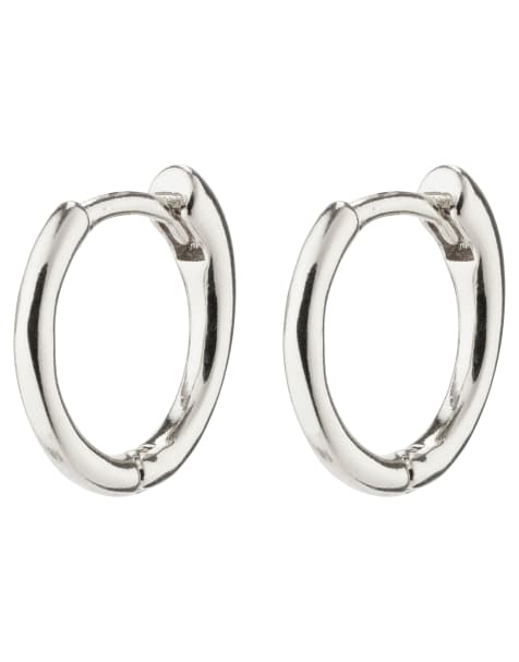 Pendientes de aro pequeños chapados en plata Eanna de Pilgrim - view 1