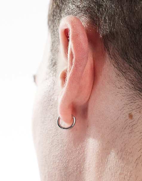 Pendientes de aro pequeños con diseño dispar de acero inoxidable de Lost Souls - view 1