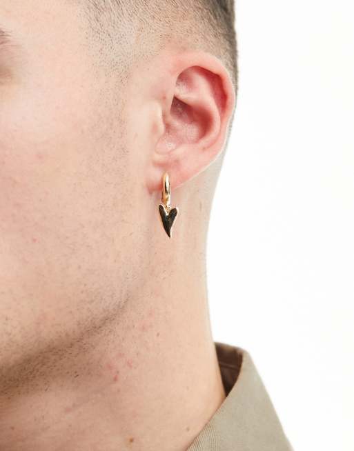 Pendientes de aro pequeños dorados con diseño de corazón efecto fundido de Faded Future