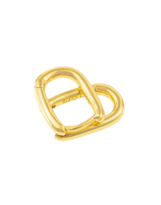 Pendientes de aro pequeños dorados con diseño ovalado de plata de ley chapados en oro de Lovisa , 3 de 3