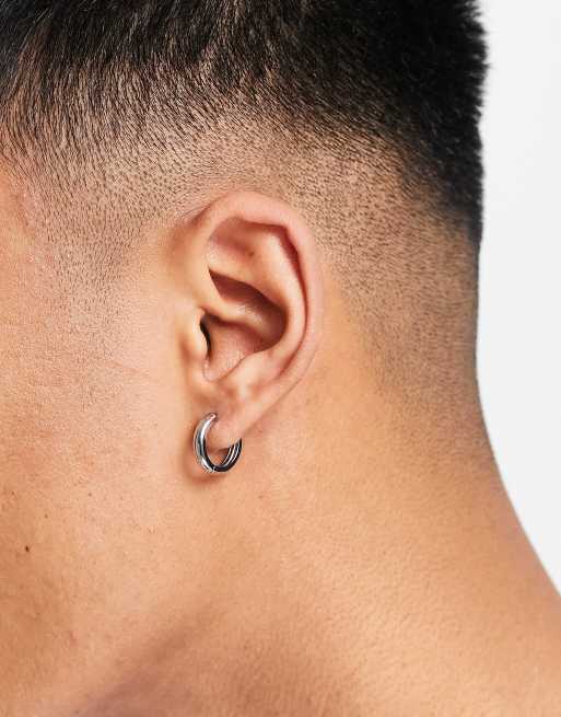 Pendientes de aro pequeños plateados de SVNX