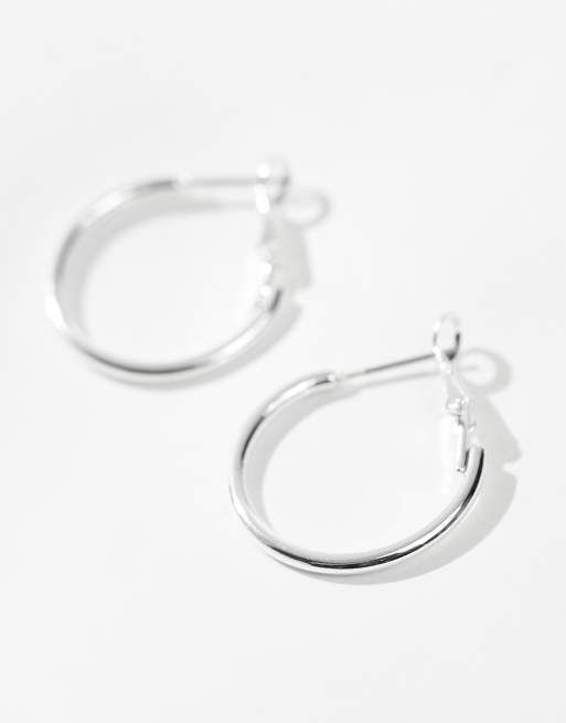 Pendientes de aro pequeños plateados sencillos de Accessorize, 3 de 3