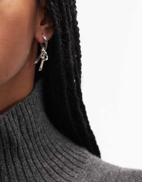 Pendientes de aro plateados con diseño de lazo de & Other Stories - view 1