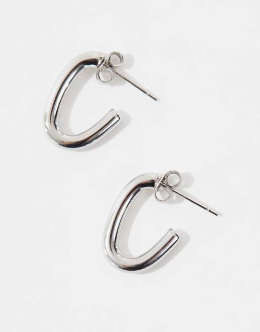 Pendientes de aro plateados de acero inoxidable de Lost Souls, 2 de 4