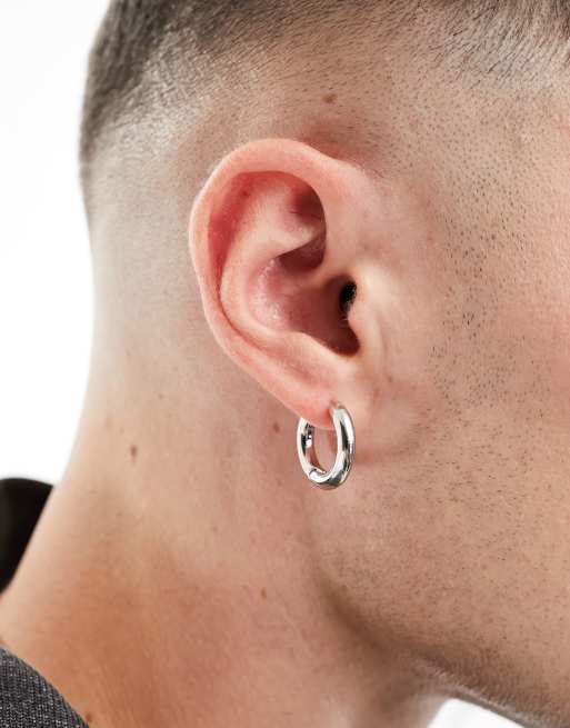 Pendientes de aro plateados gruesos de SVNX